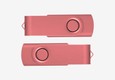 Memoria USB metálica rosa dos caras