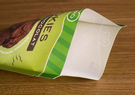 Bolsa flexible galletas - papel reciclable interior plastificado